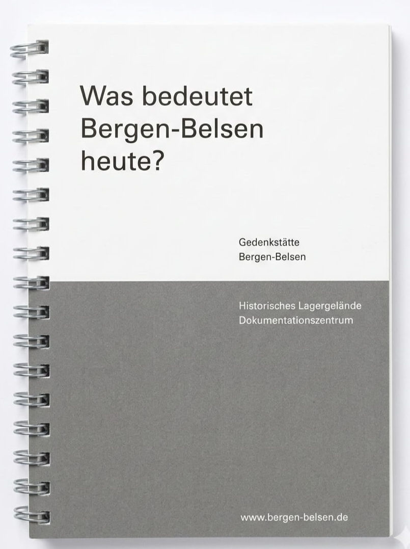 Notebook titled Was bedeutet Bergen-Belsen heute? (“What Does Bergen-Belsen Mean Today?”) distributed to participants of the Bergen-Belsen International Summer School (2019) for recording notes and reflections.