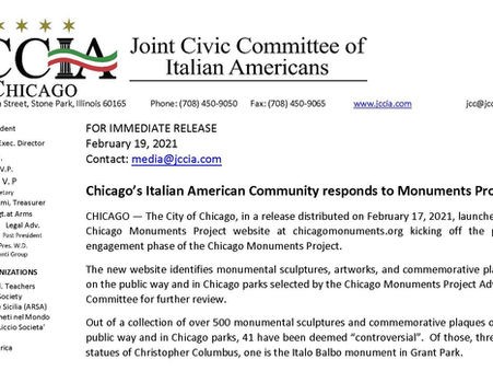 Chicago’s Italian American Community responds to Monuments Project