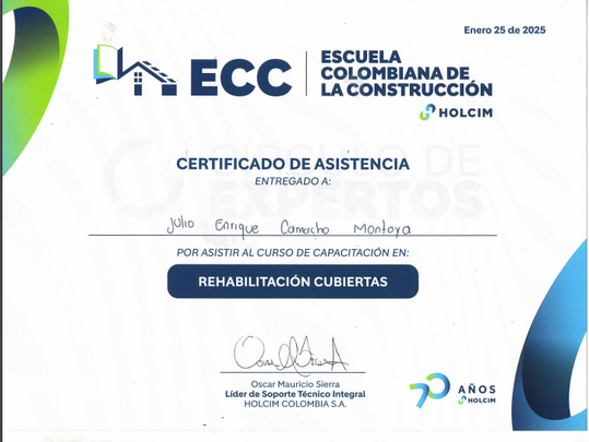 Rehabilitación Cubiertas 25 de Enero de 2025 HOLCIM