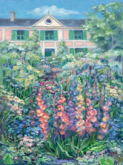 %22Gladiolus at Giverny%22, oil on canvas on wood panel, 6%22 x 8%22.jpg