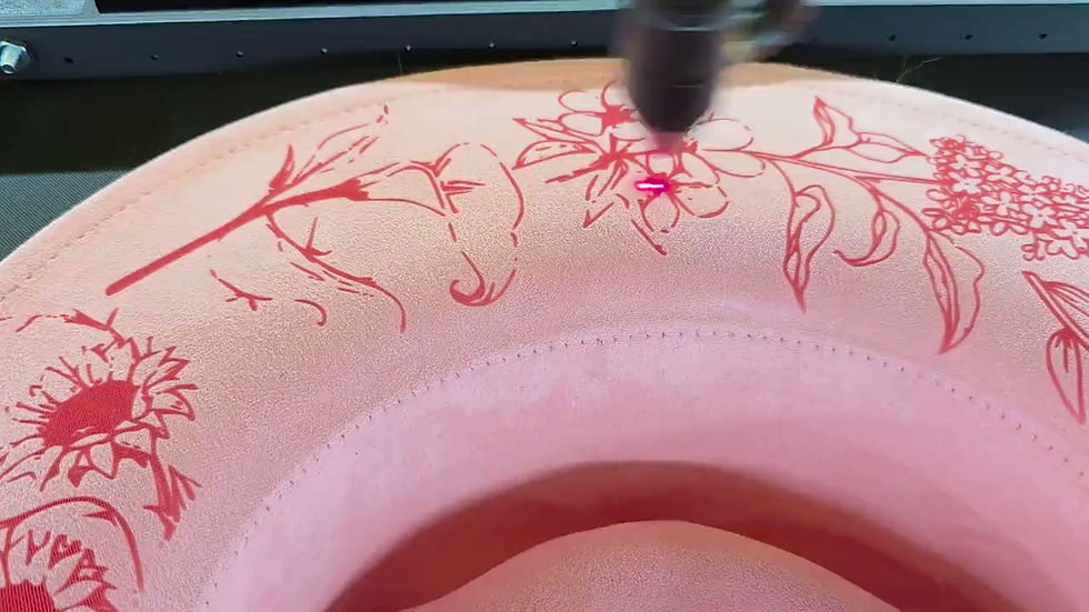 Thumbnail: 3D Print File - Wide Brim Fedora Hat Laser Engraving Jig (Digital Download)