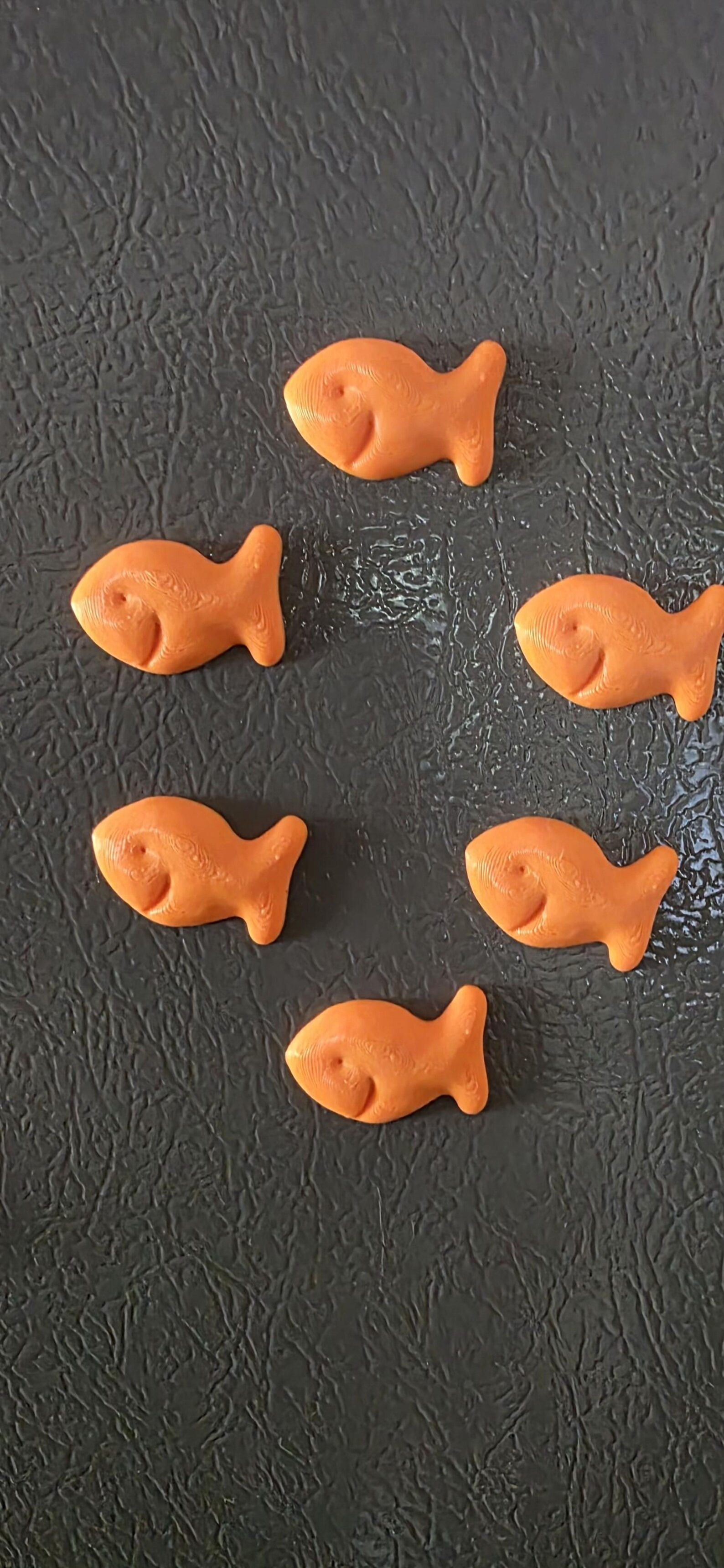 3D Printed Goldfish Crackers Magnets: Snack Fridge Decor, Set of 6