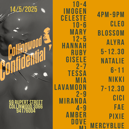 Wednesday 14/5/2025 roster