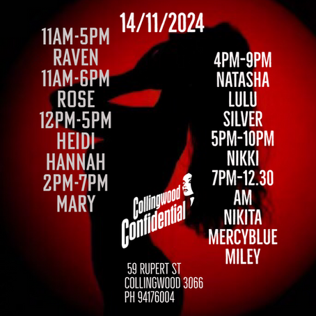 Thursday 14/11/2024 roster