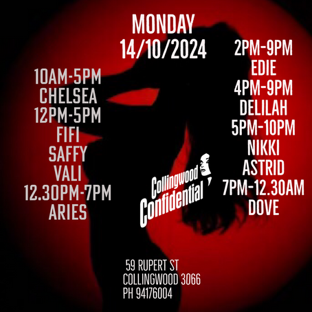 Monday 14/10/2024 roster