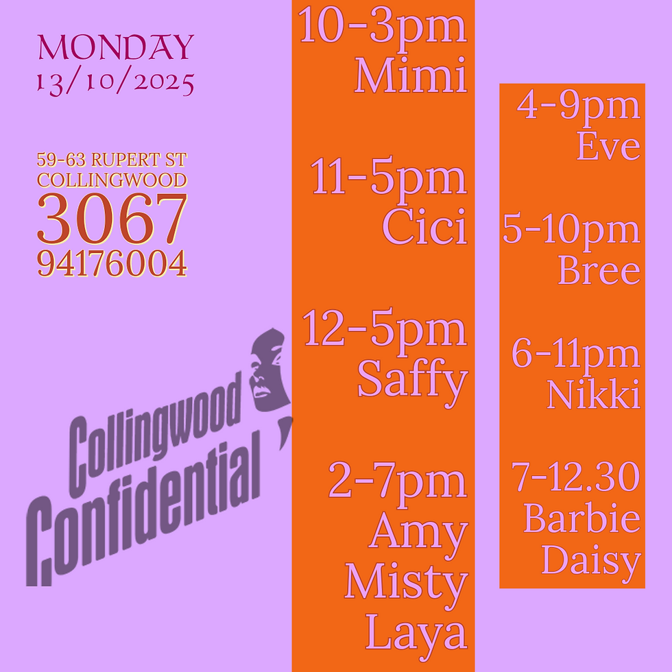 Monday 13/10/2025 roster
