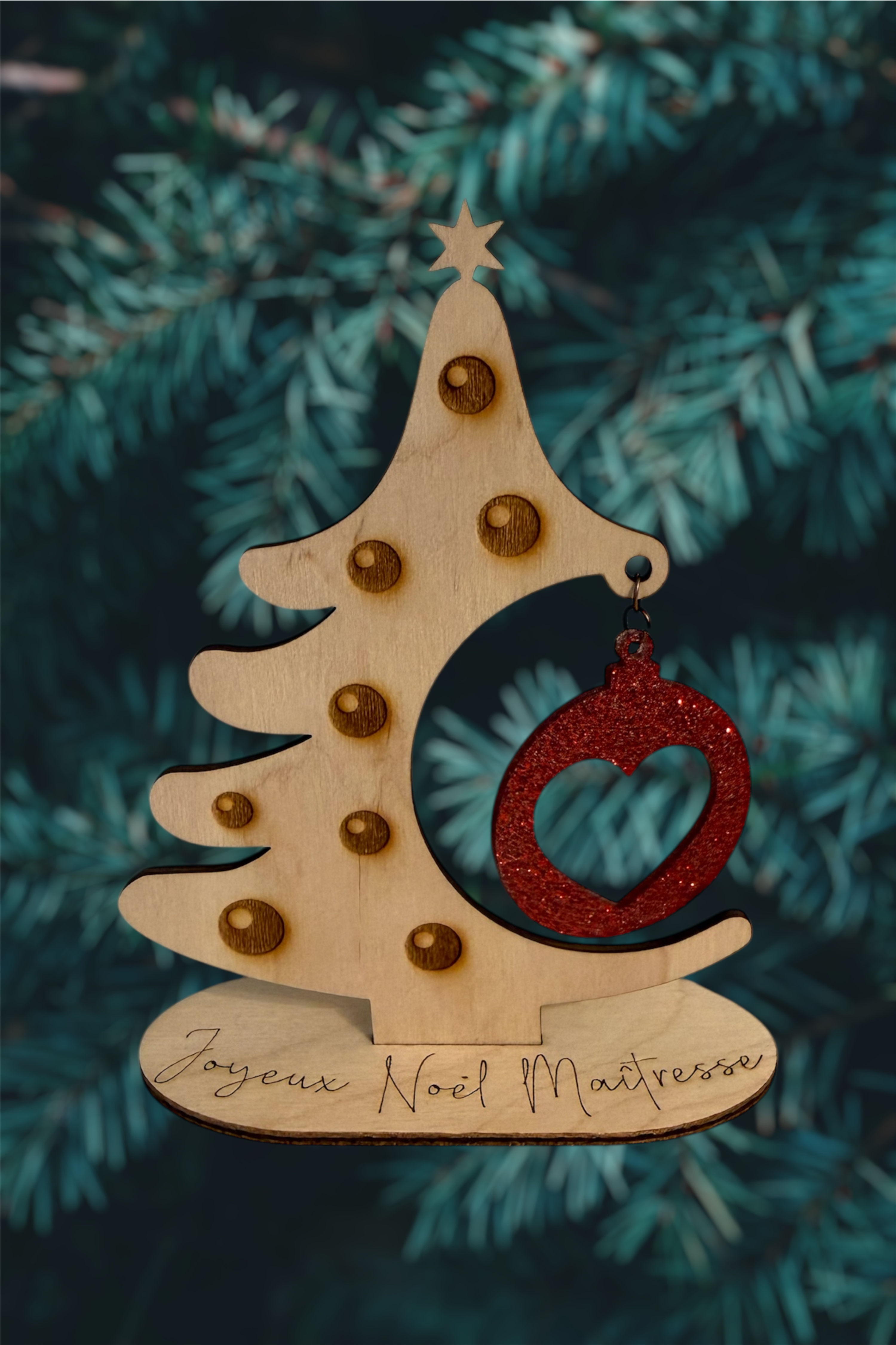 Sapin de Noël en bois personnalisé