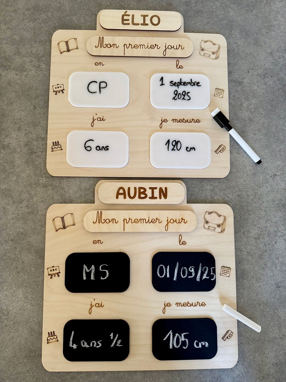 Miniature : Pancarte premier jour d'école personnalisée