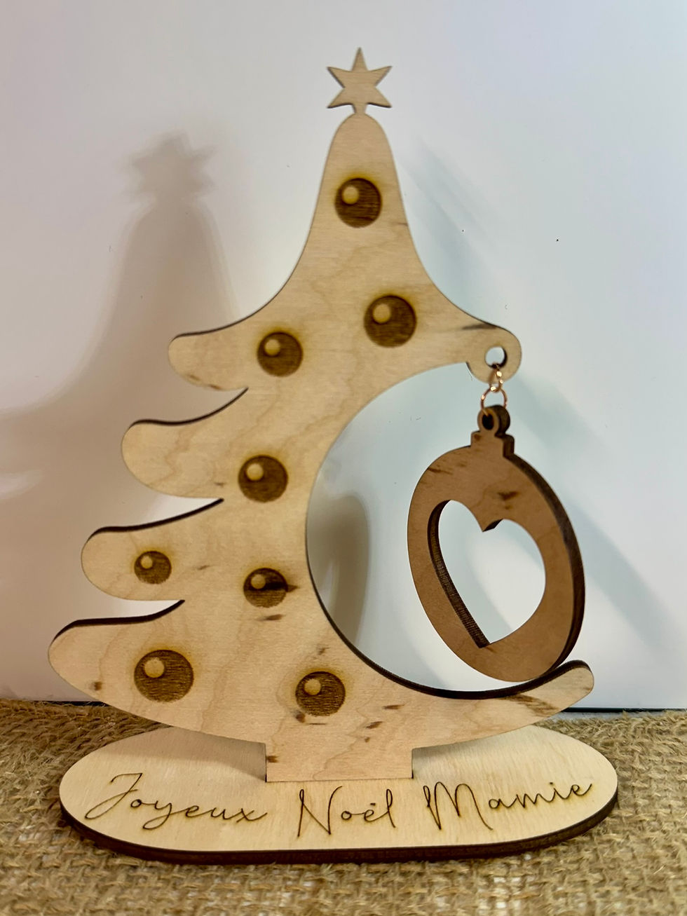 Sapin de Noël en bois personnalisé Joyeux Noël Bonnes fêtes Merry Christmas