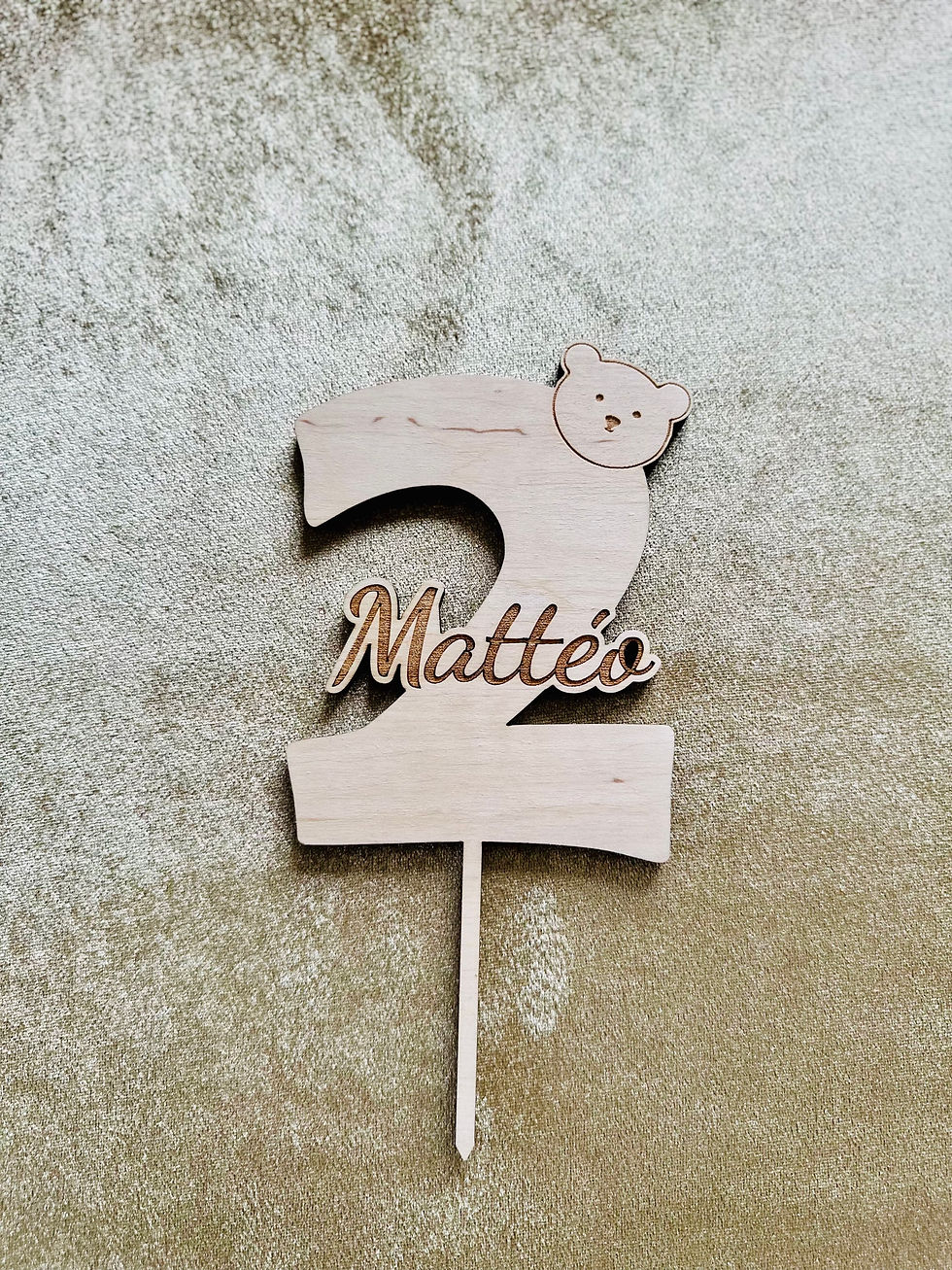Miniature : Cake topper en bois - chiffre