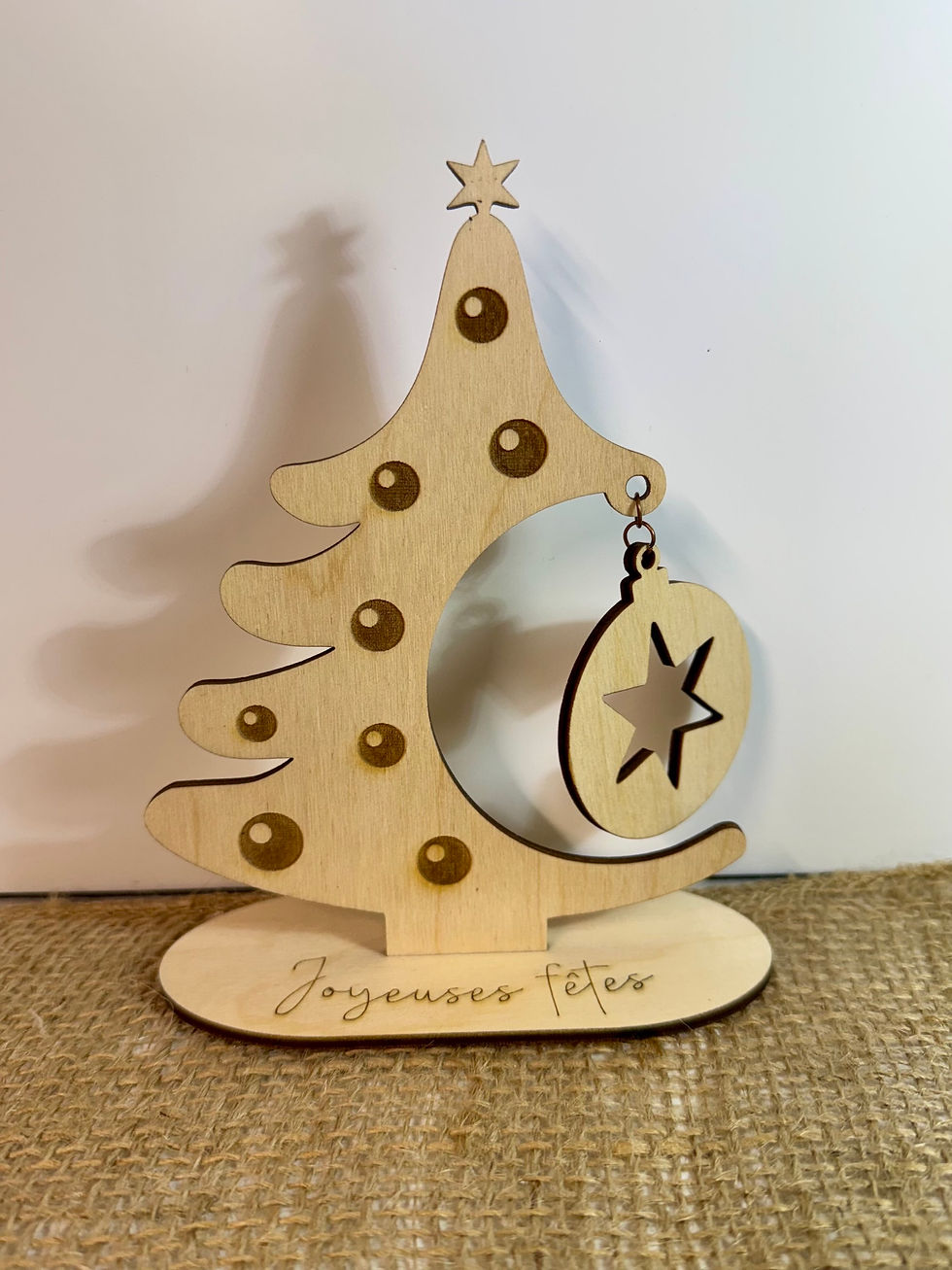 Miniature : Sapin de Noël en bois personnalisé Joyeux Noël Bonnes fêtes Merry Christmas