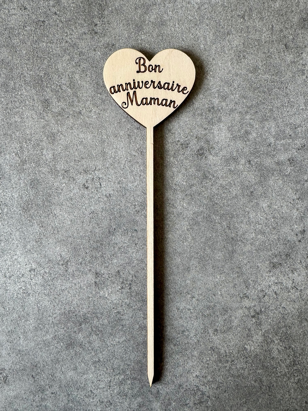 Miniature : Pic en bois personnalisé – message gravé pour plantes ou bouquets