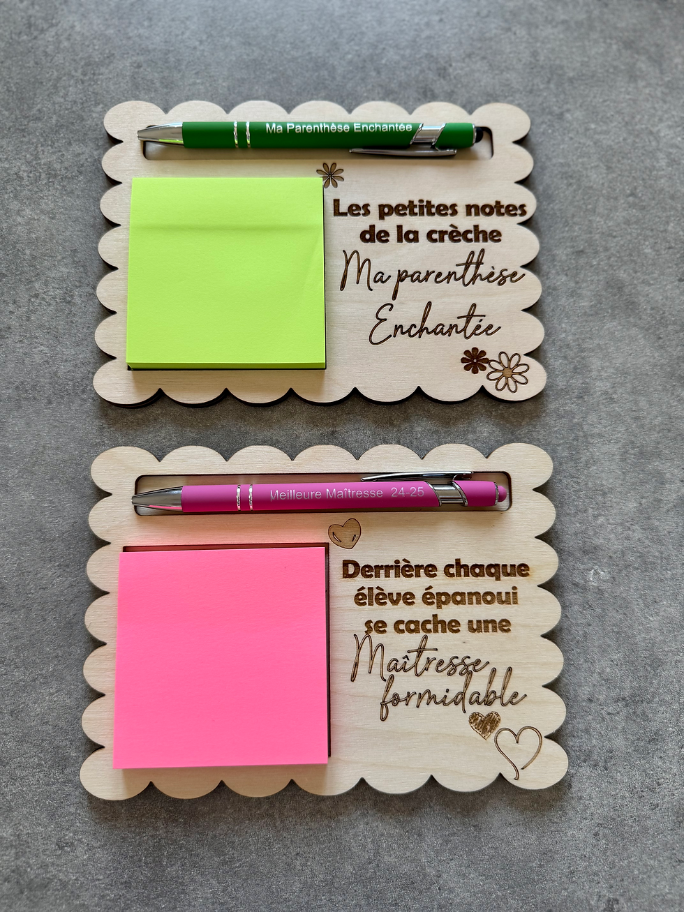 Miniature : Support à post it en bois personnalisé - idée cadeau de fin d'année