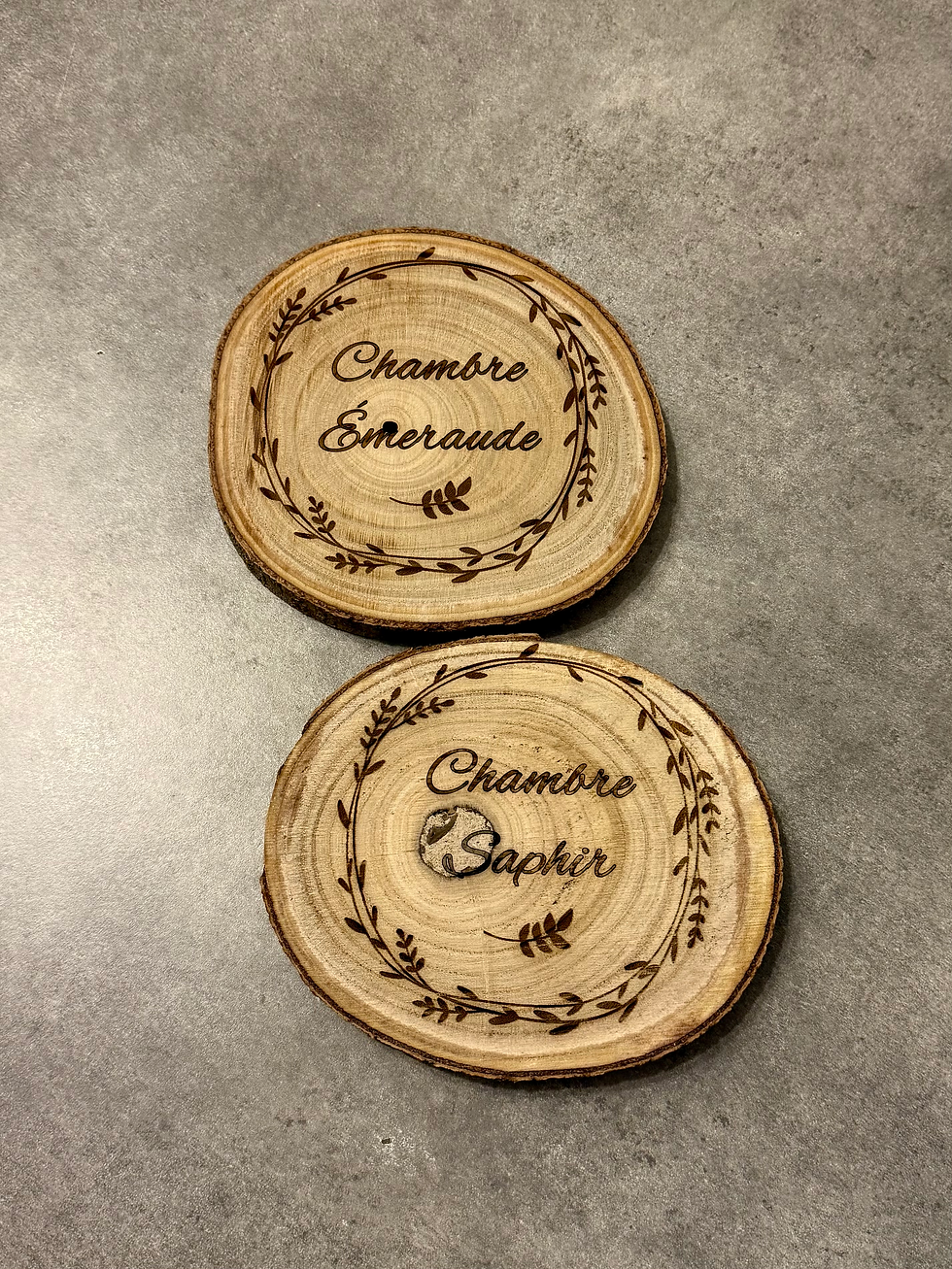 Miniature : Rondin en bois gravé personnalisé