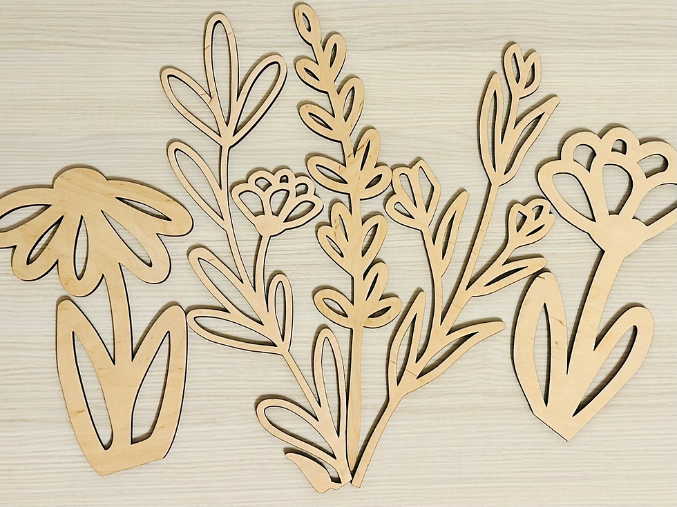 Miniature : Décoration murale en bois  -  grandes fleurs