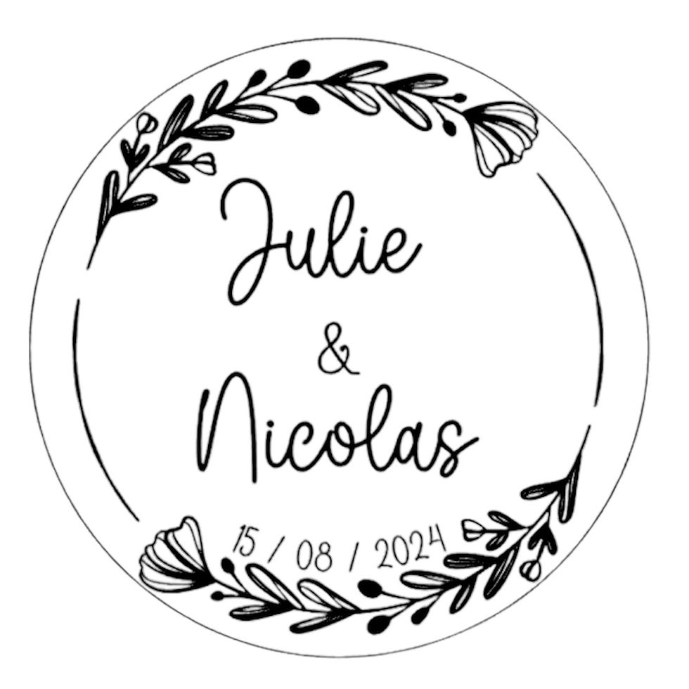 Miniature : Rondin en bois gravé personnalisé pour mariage, décoration de table