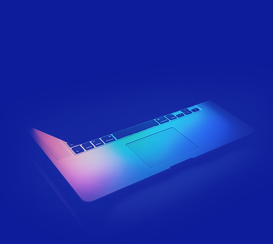 Laptop on Blue Background