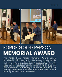 Graphic showing the details of the Forde Good Person Memorial Award