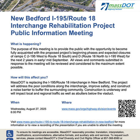 Flyer from MassDOT about I-195 road project