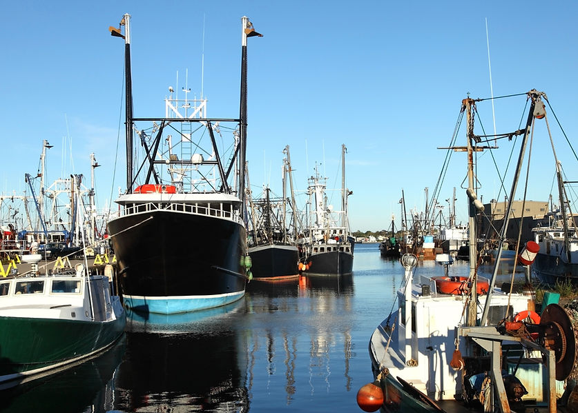 Barcos de pesca atracados en New Bedford.