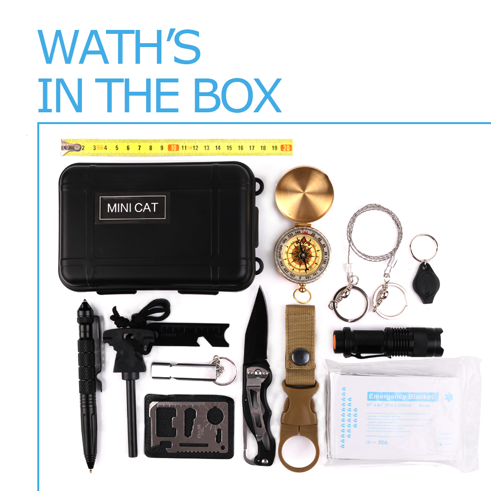 Happy shopping Mec Survival Gear Kits 13 PC in 1 Set Outdoor Emergency