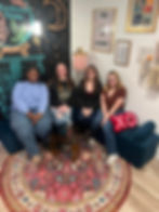Four women sitting together at a Book Club