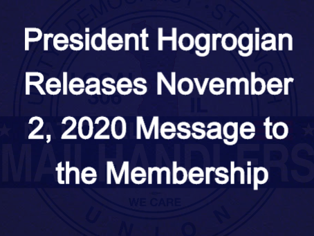 President Hogrogian Releases November 2, 2020 Message to the Membership