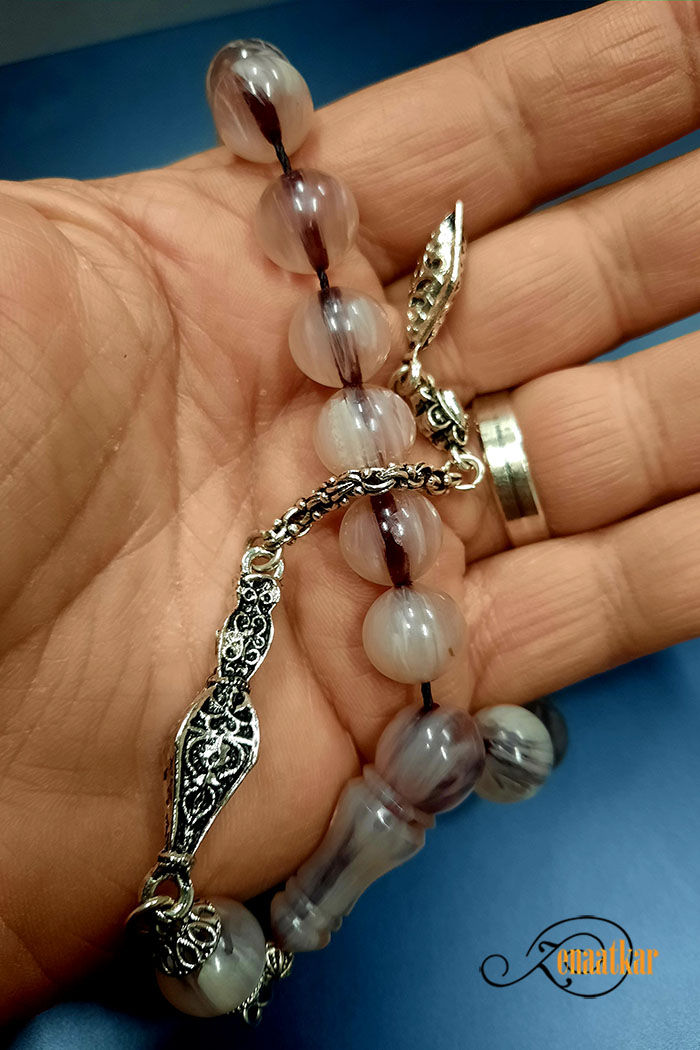 Küçük resim: 12mm küre taneli EFE BOYSıkma Kehribar Tesbih