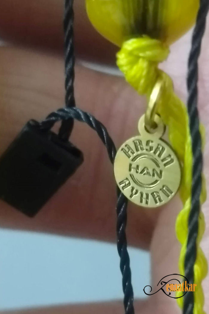 Küçük resim: 12,5mm Usta mühürlü hareli Sıkma Kehribar Tesbih