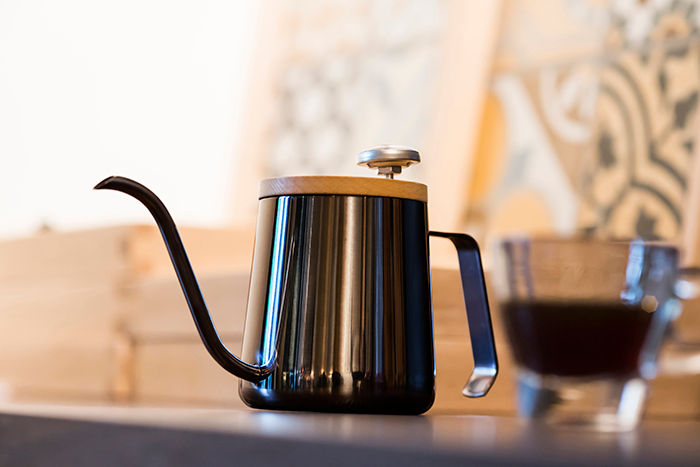 Thumbnail: Pour Over Coffee Kettle with Thermometer(Titanium plated)