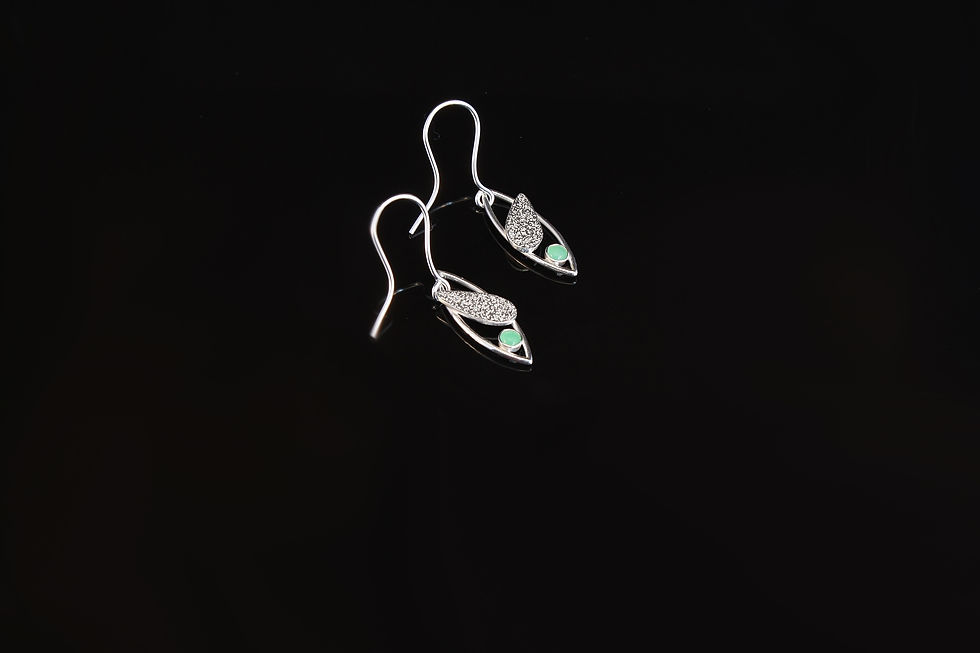 Chrysoprase marquise drop earrings