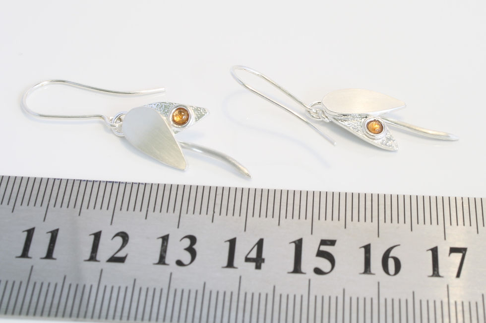 Thumbnail: Hessonite garnet drop ear rings