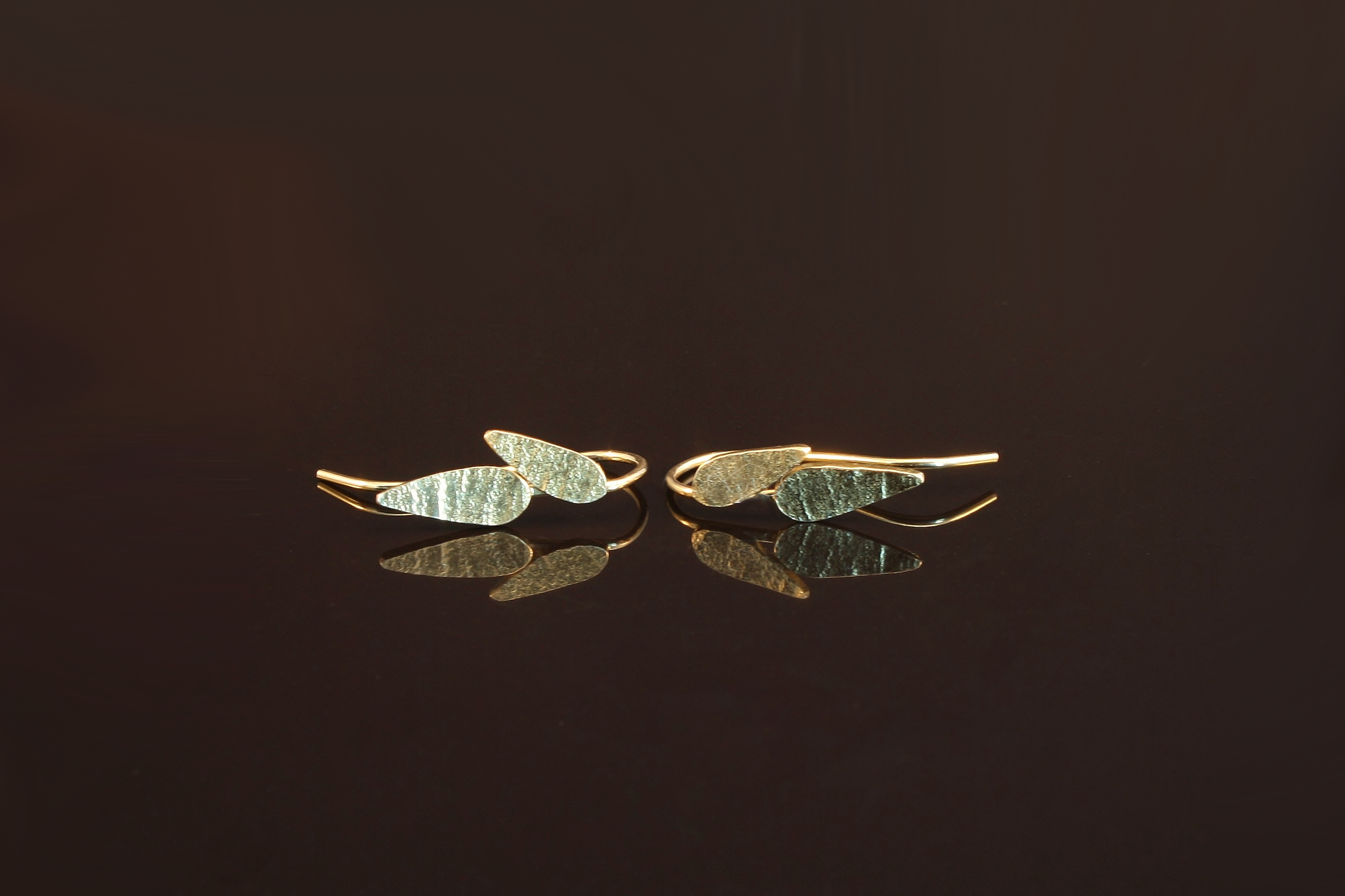 Dual leaf earrings