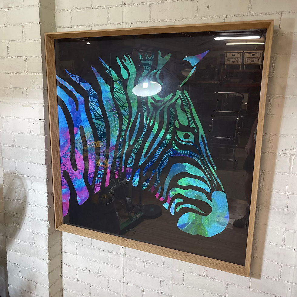 Thumbnail: Vibrant Zebra Framed Print 