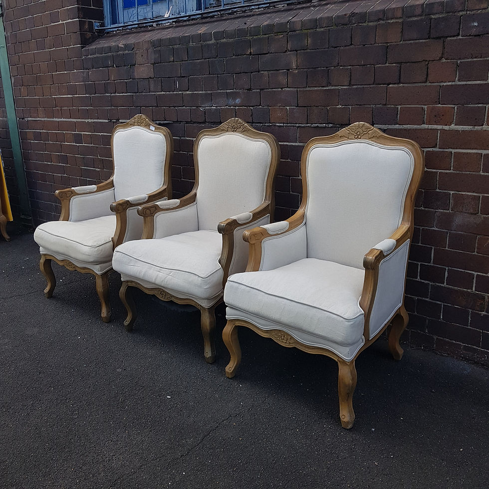 Thumbnail: Louis 15th Style Oak Framed Bergeres Chairs