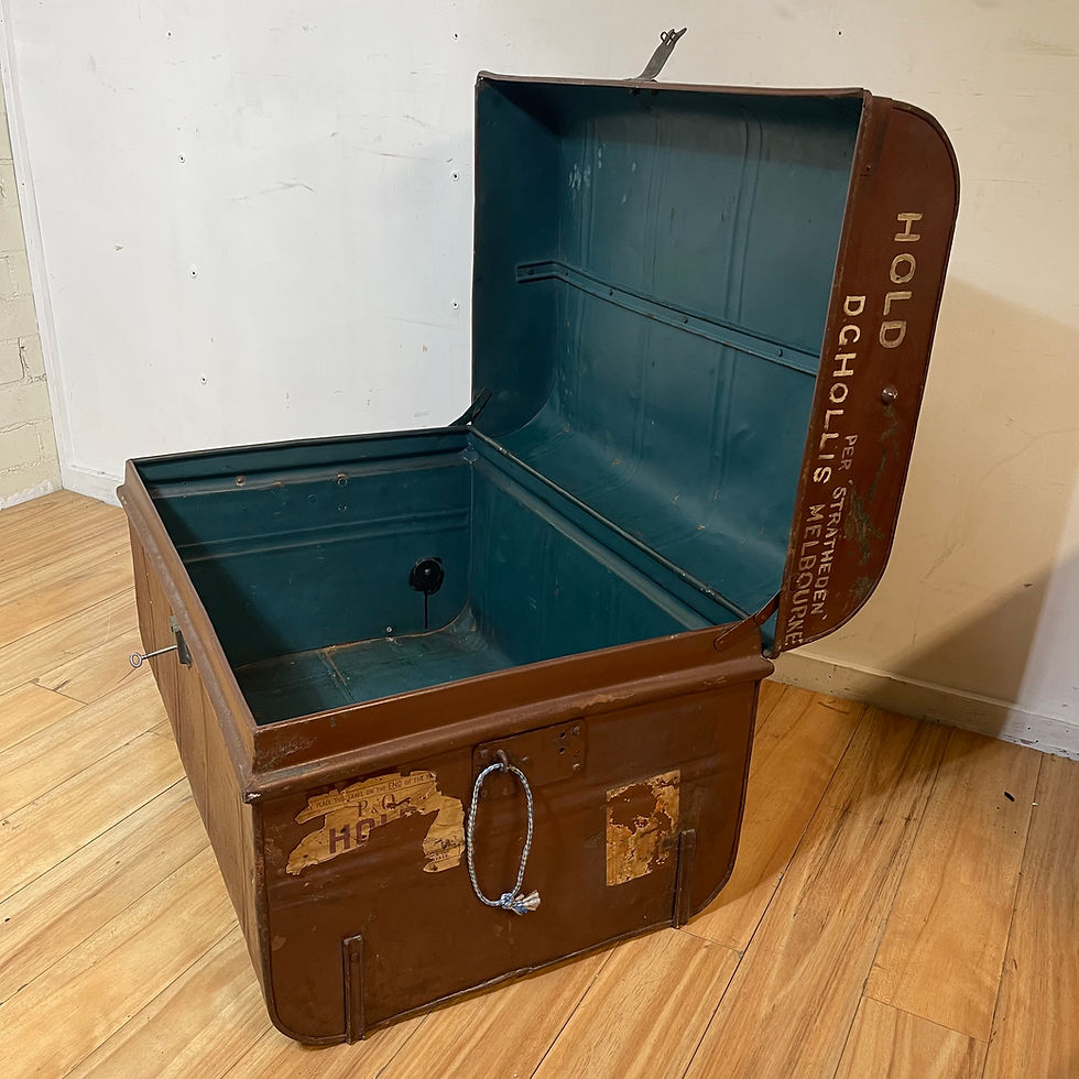 Vintage Metal Storage Trunk 