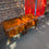Thumbnail: Pair of Vintage Wooden Side Tables with Cabinet Doors