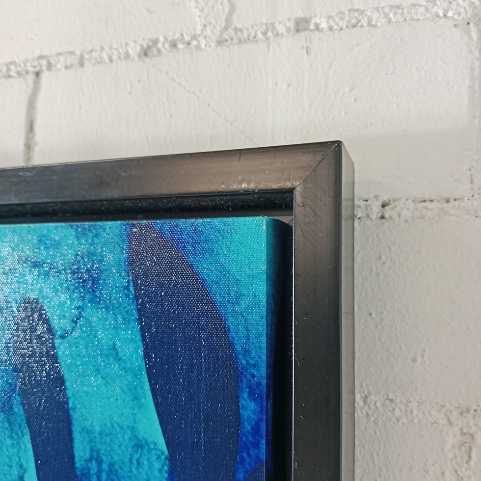 Thumbnail: Framed Tropical Blue Leaves Print
