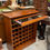 Thumbnail: Mid-Century Modern Solid Wood Wine Cabinet