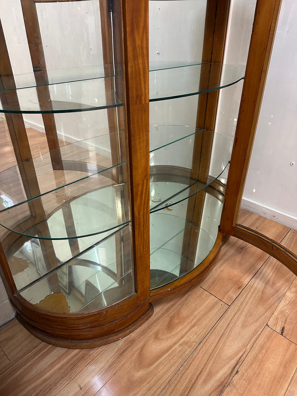 Thumbnail: Vintage Curved Glass Display Cabinet