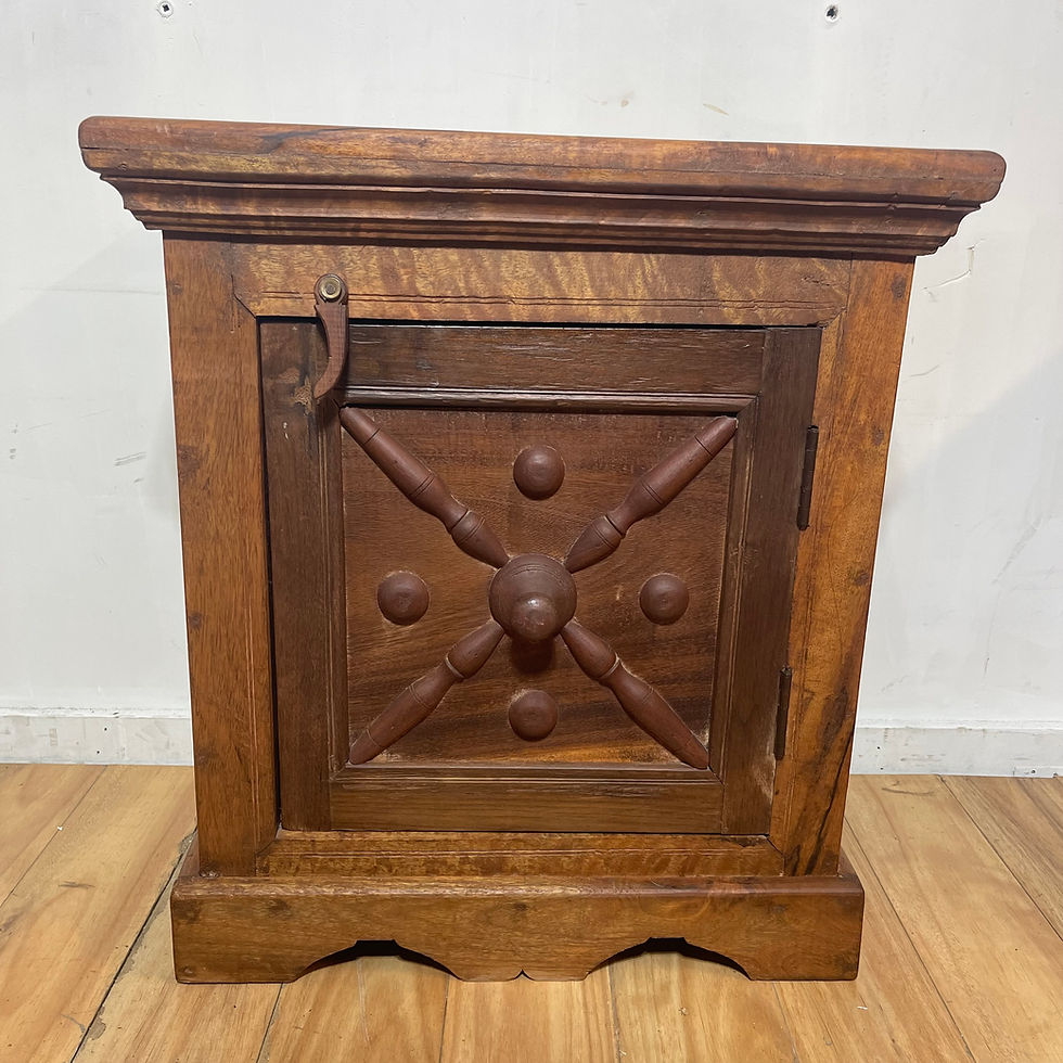 Thumbnail: Antique Wooden Chest with Carved Door