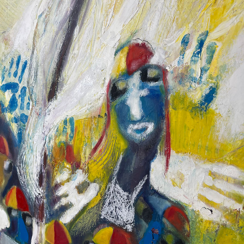 Thumbnail: Large Oil on Canvas Painting