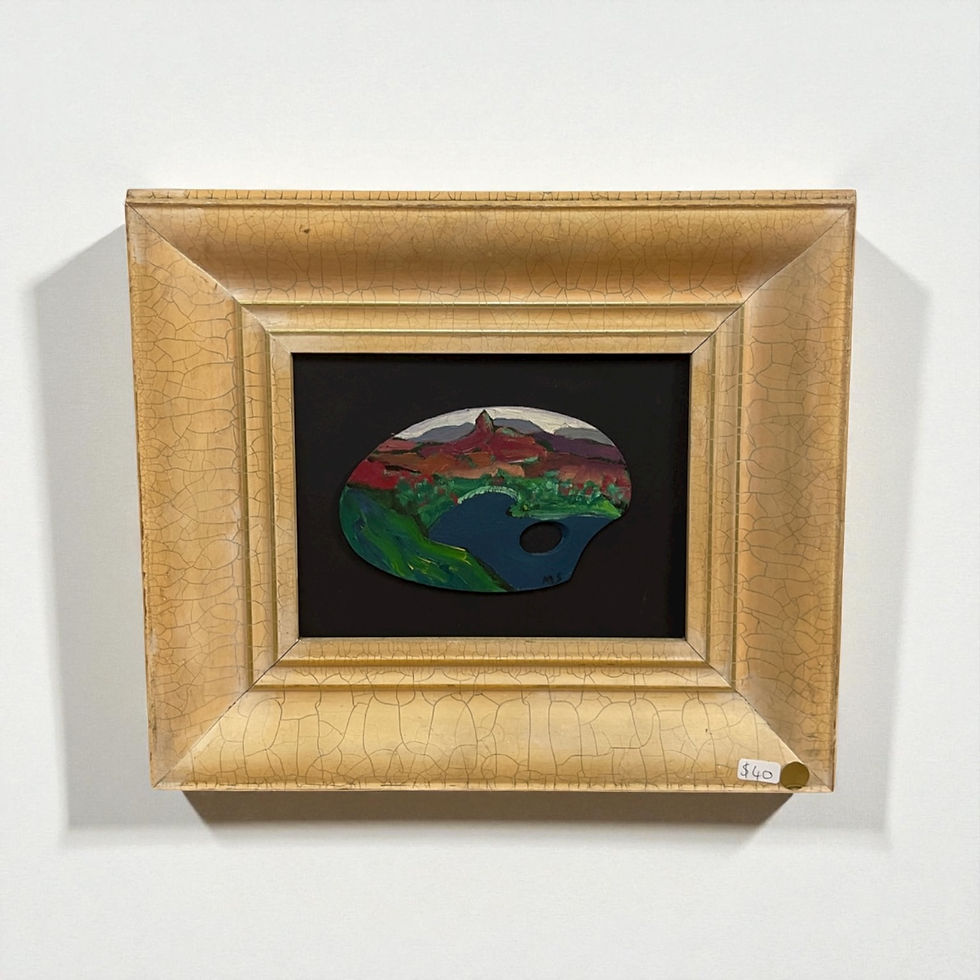 Thumbnail: Desert Landscape Painting on a Framed Artist's Palette