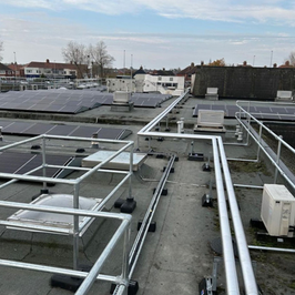 A roof top with piping