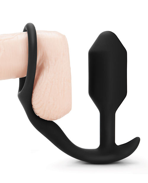 Thumbnail: B-Vibe Snug & Tug Weighted Silicone & Penis Ring - 128 g Black