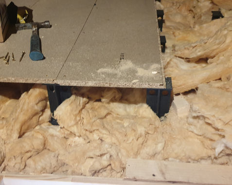 Loft boarding on plastic loft legs nr2 SERVICES loft boardings