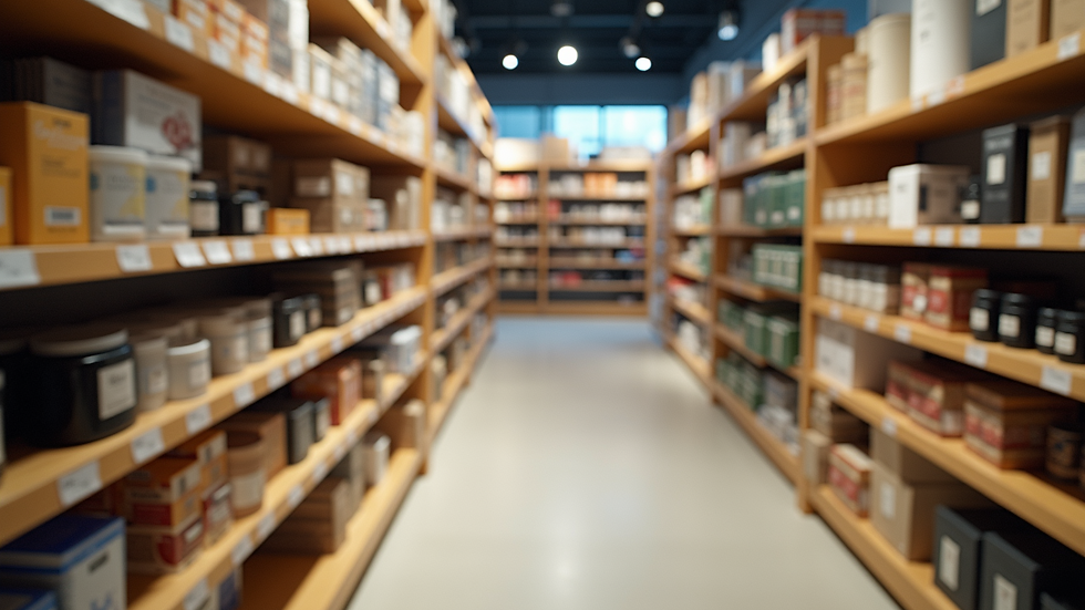 Eye-level view of a retail environment showcasing well-organized products