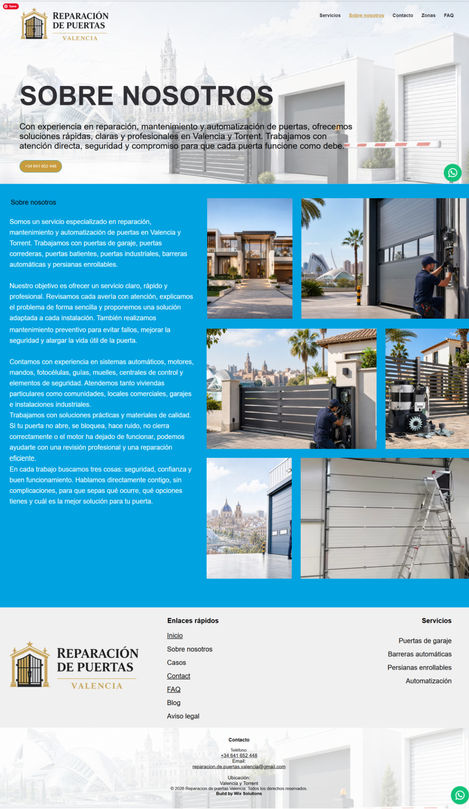 Website design, About page