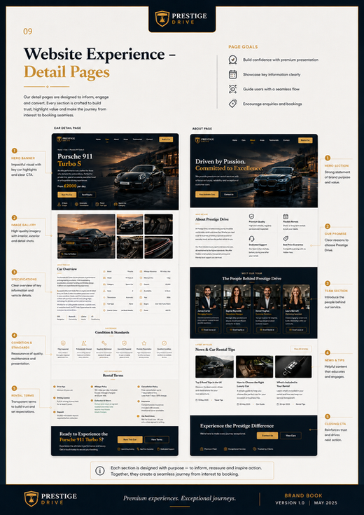 Kierunek logo i identyfikacji marki Prestige Drive
