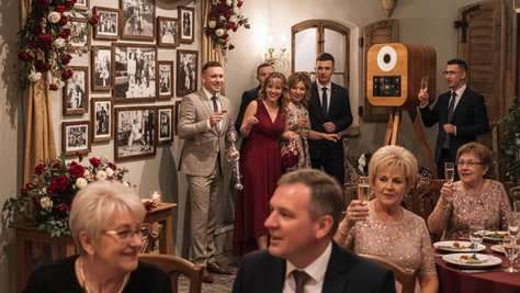 Fotobudka retro na jubileuszu w Siechnicach – przygotowana strefa wydarzenia